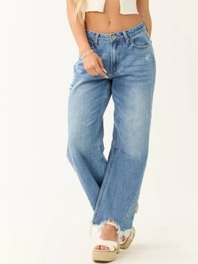 ETIENNE MARCEL Los Angeles Fray Hem Barrel Jeans